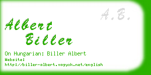 albert biller business card